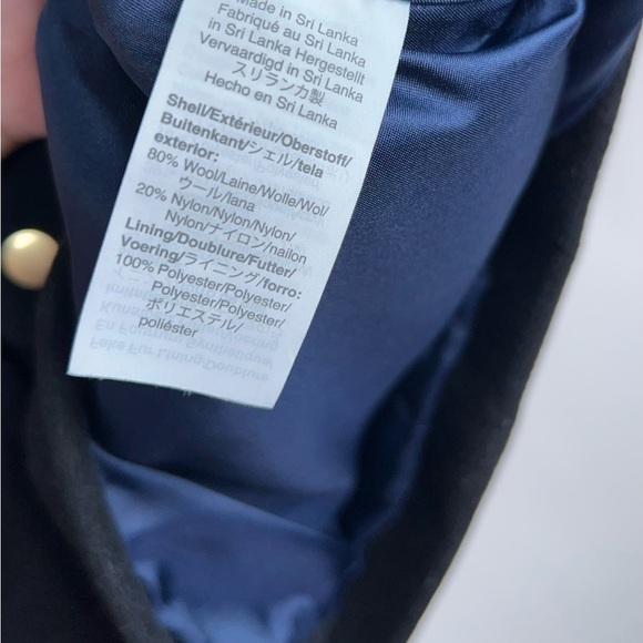 J Crew Black Wool Coat Italian Stadium Cloth Hooded Classic Winter Black Size 4 - Picture 6 of 9